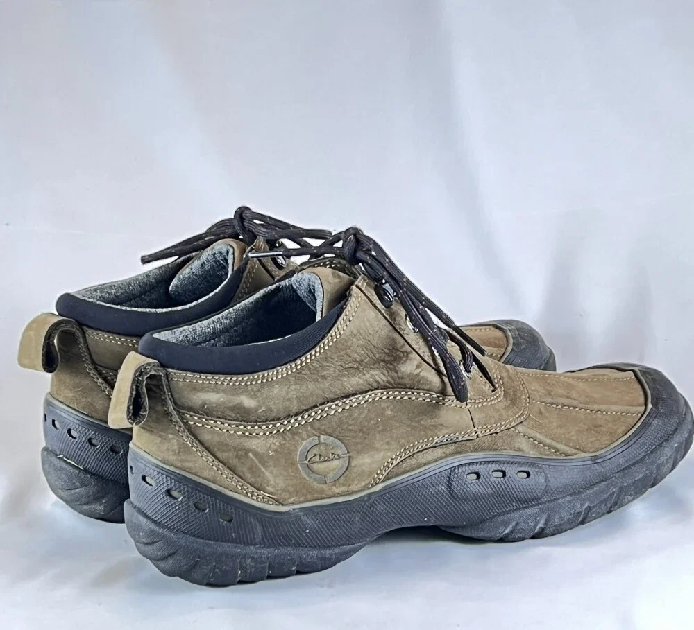 Clarks Muckers Men's 11 Brown Leather Waterproof Chukka Ankle Boots Mudguard